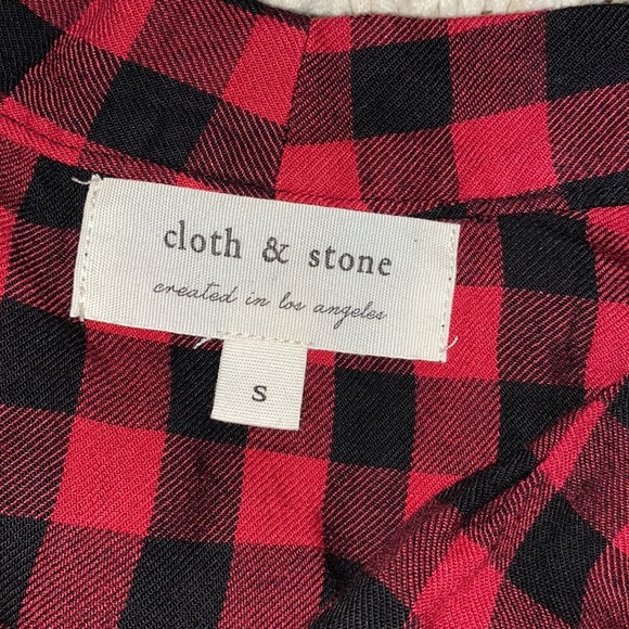 Cloth and Stone sold at Anthropologie red & black flannel shirt size small - Picture 6 of 9